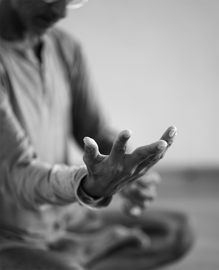 Meditation pose hand